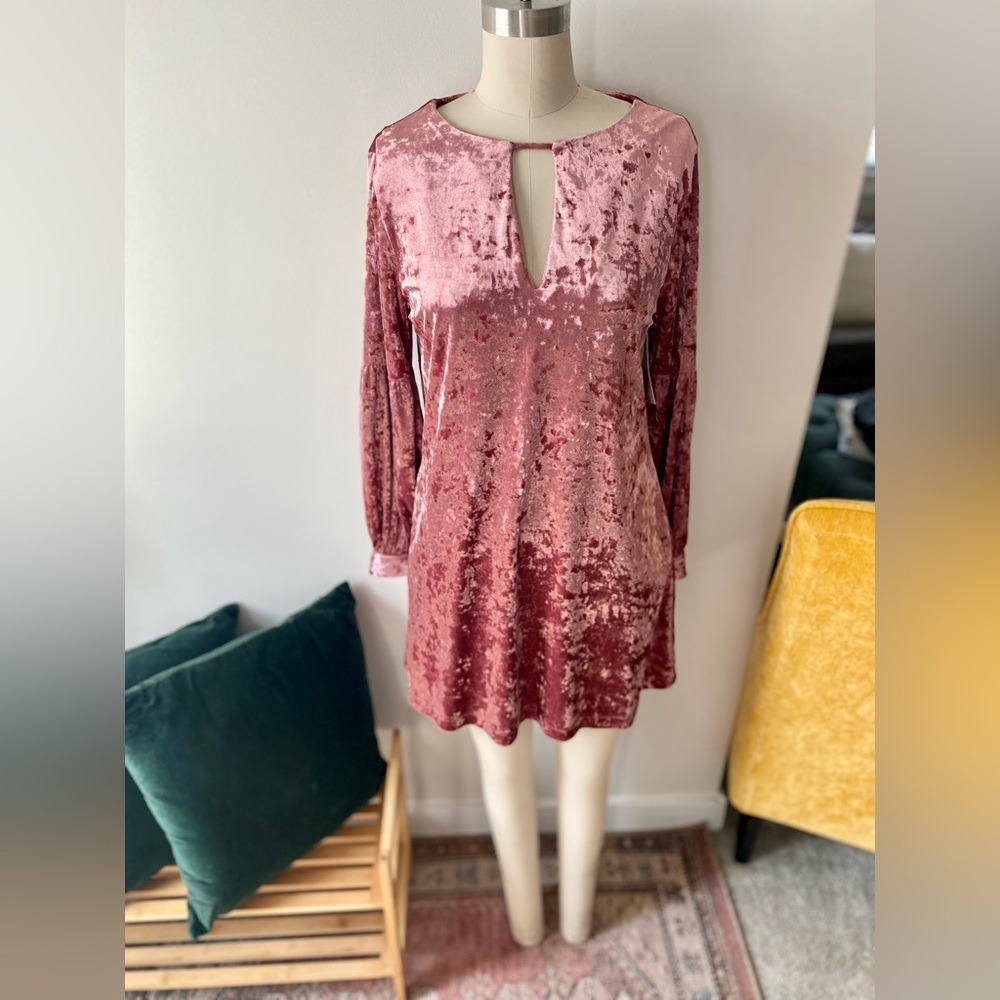 MUCHE MUCHETTE Crushed velvet long sleeve dress